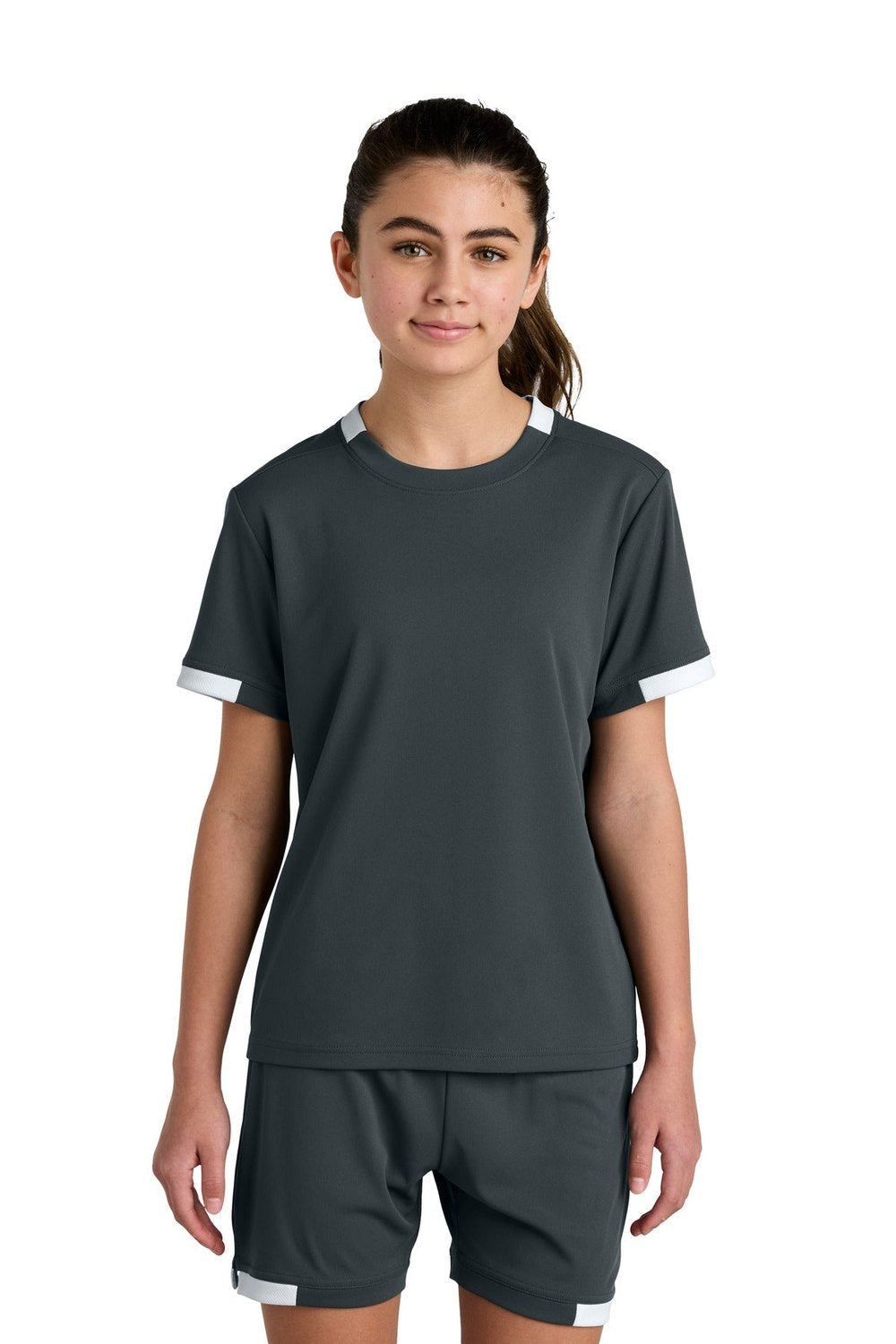 Sport-Tek Youth Club Short Sleeve Crew YST440 Youth Apparel Shirts & Tops