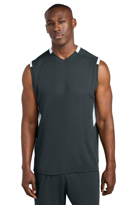 Sport-Tek Men's Club Sleeveless V-Neck ST441 Mens Apparel Shirts & Tops