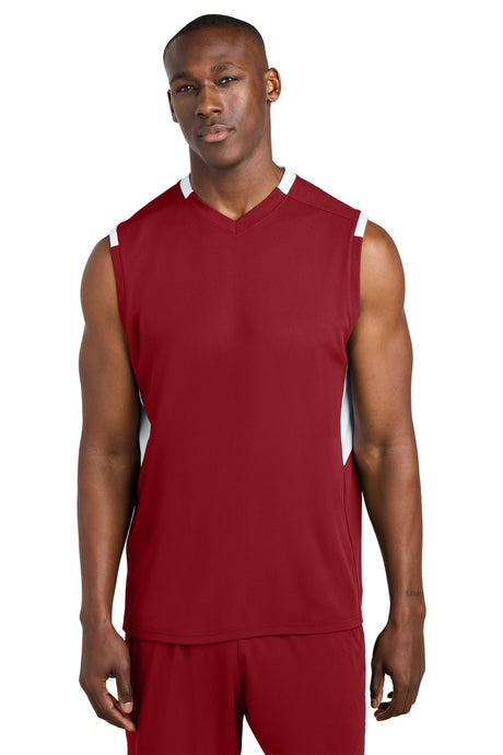 Sport-Tek Men's Club Sleeveless V-Neck ST441 Mens Apparel Shirts & Tops