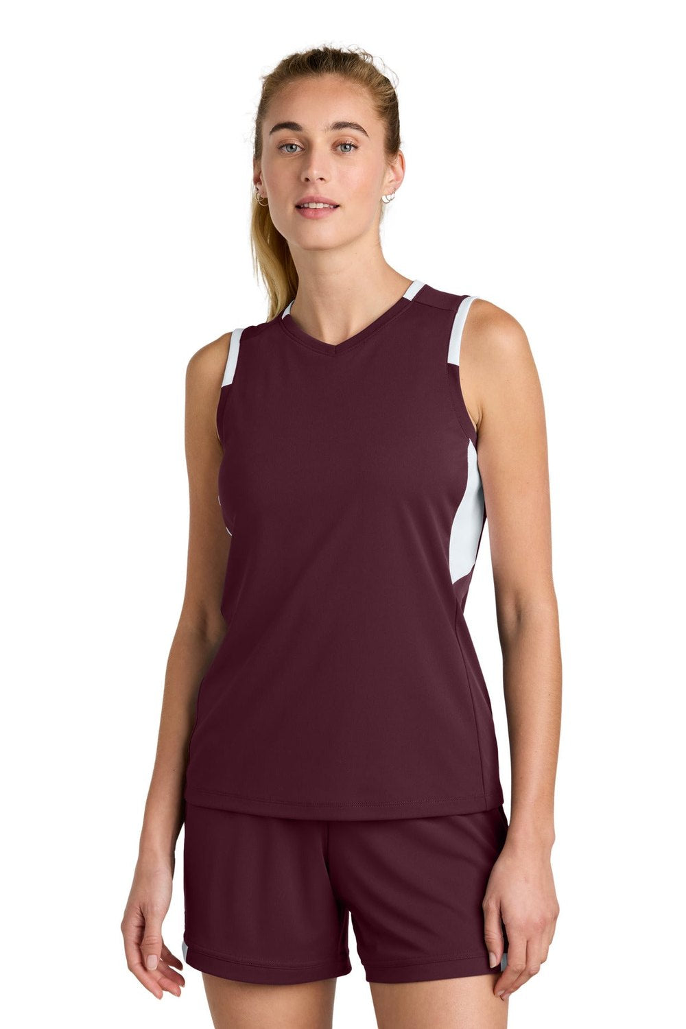 Sport-Tek Women's Club Sleeveless V-Neck LST441 Womens Apparel Shirts & Tops