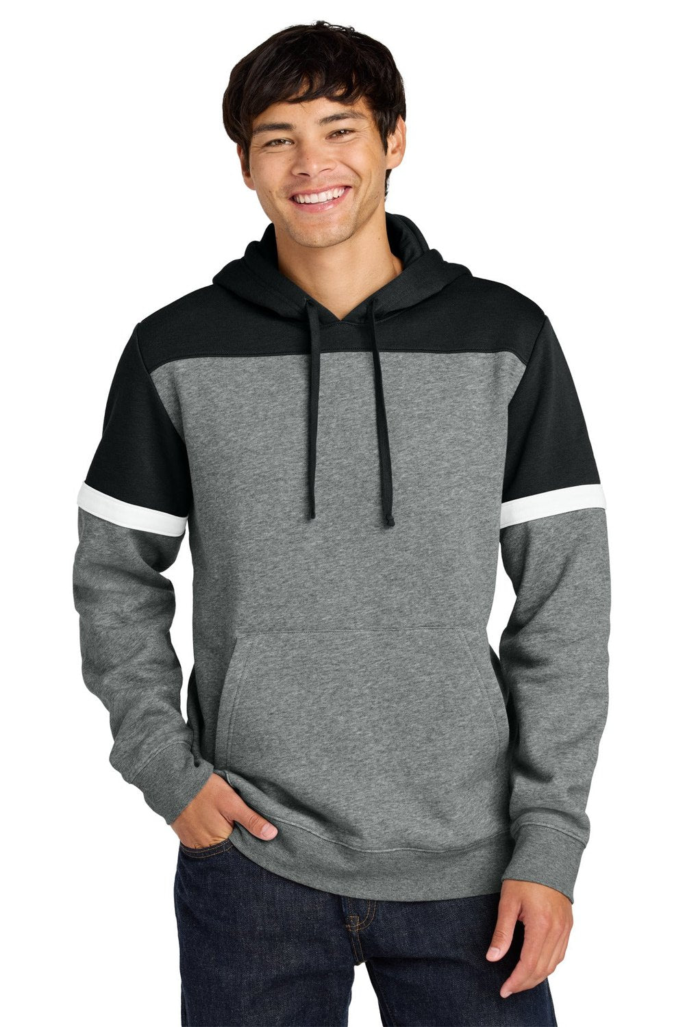 Sport-Tek Men's Drive Fleece Colorblock Hoodie STF205 Mens Apparel Shirts & Tops