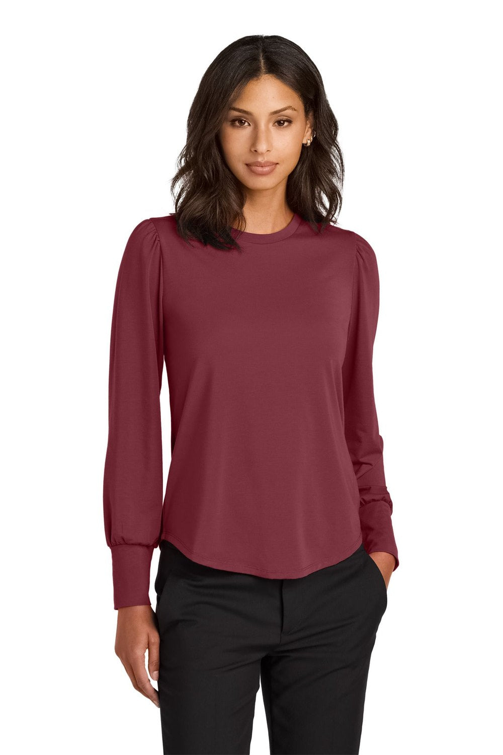 Mercer+Mettle Women's Stretch Jersey Long Sleeve Blouson Top MM1019 Womens Apparel Shirts & Tops