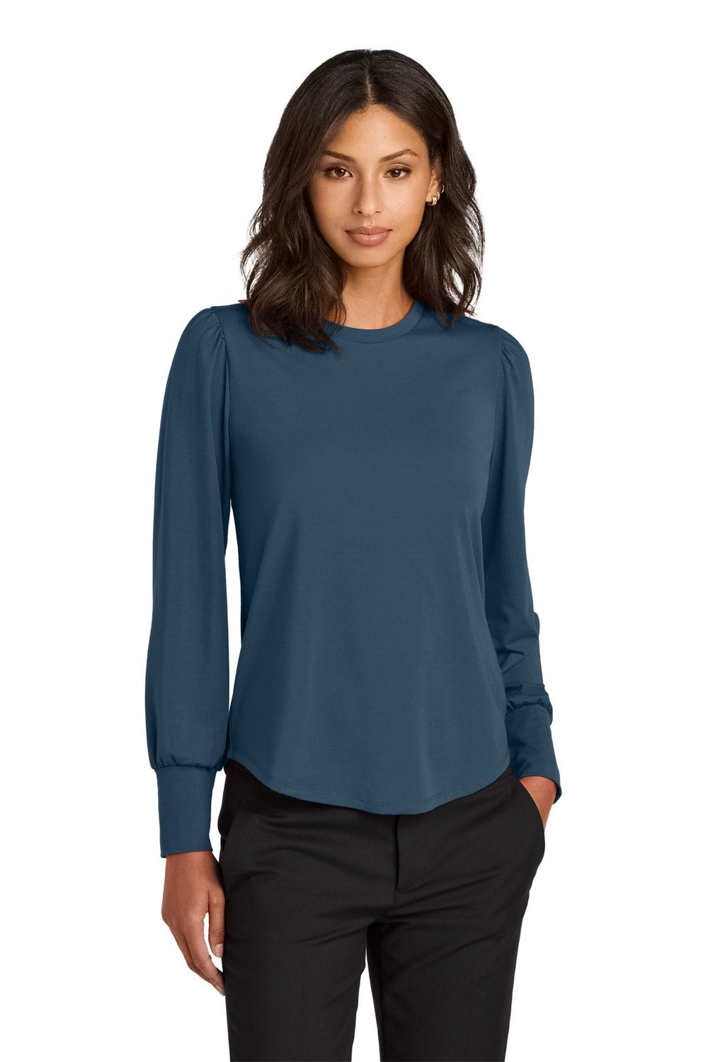 Mercer+Mettle Women's Stretch Jersey Long Sleeve Blouson Top MM1019 Womens Apparel Shirts & Tops