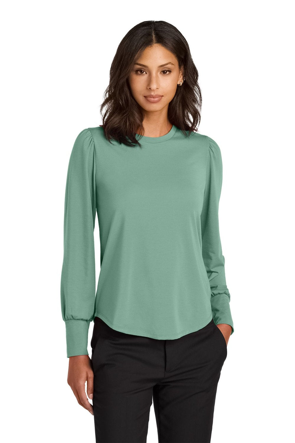 Mercer+Mettle Women's Stretch Jersey Long Sleeve Blouson Top MM1019 Womens Apparel Shirts & Tops