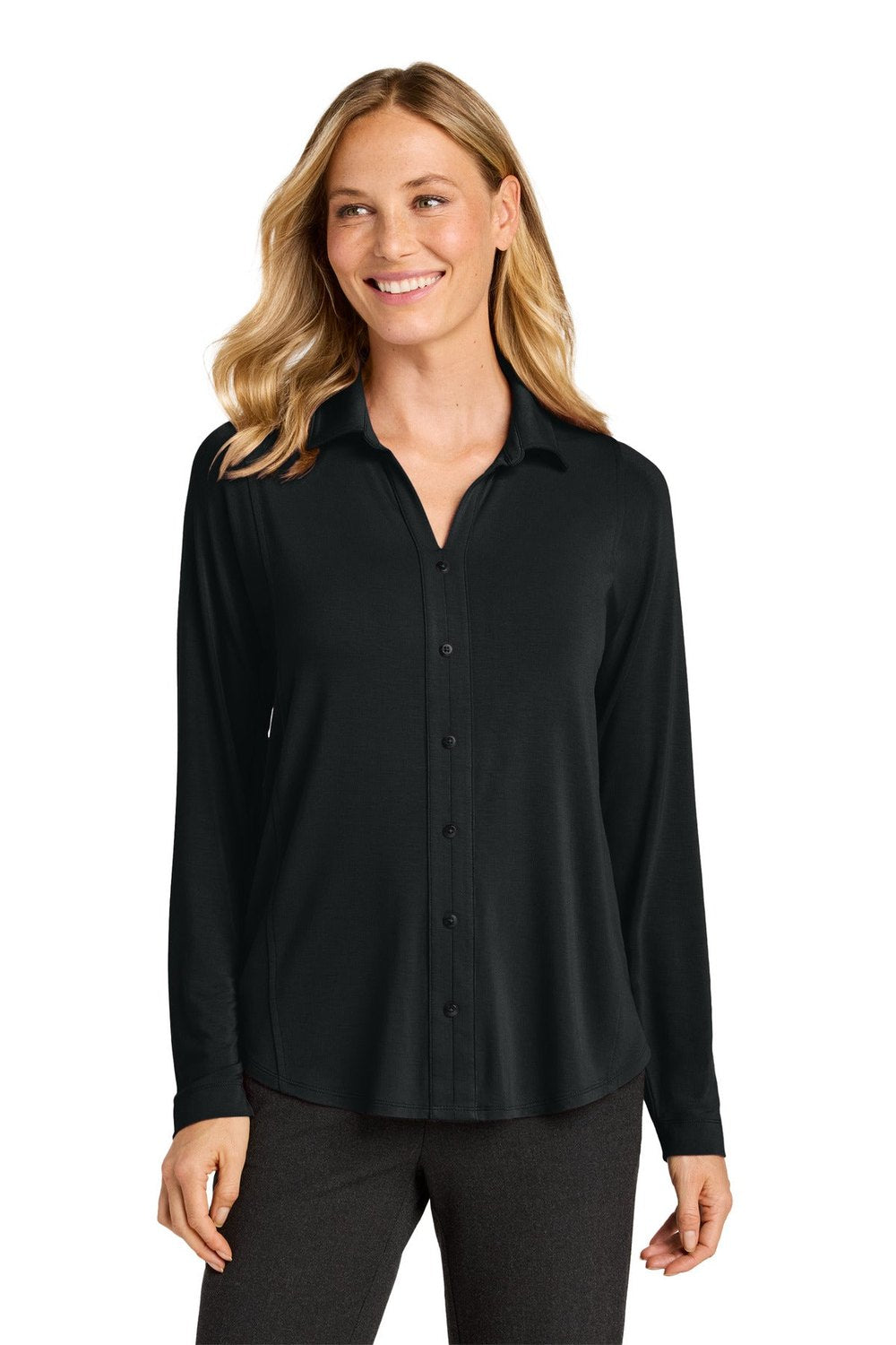 Port Authority Women's Luxe Knit Button Tunic LK5602 Womens Apparel Shirts & Tops