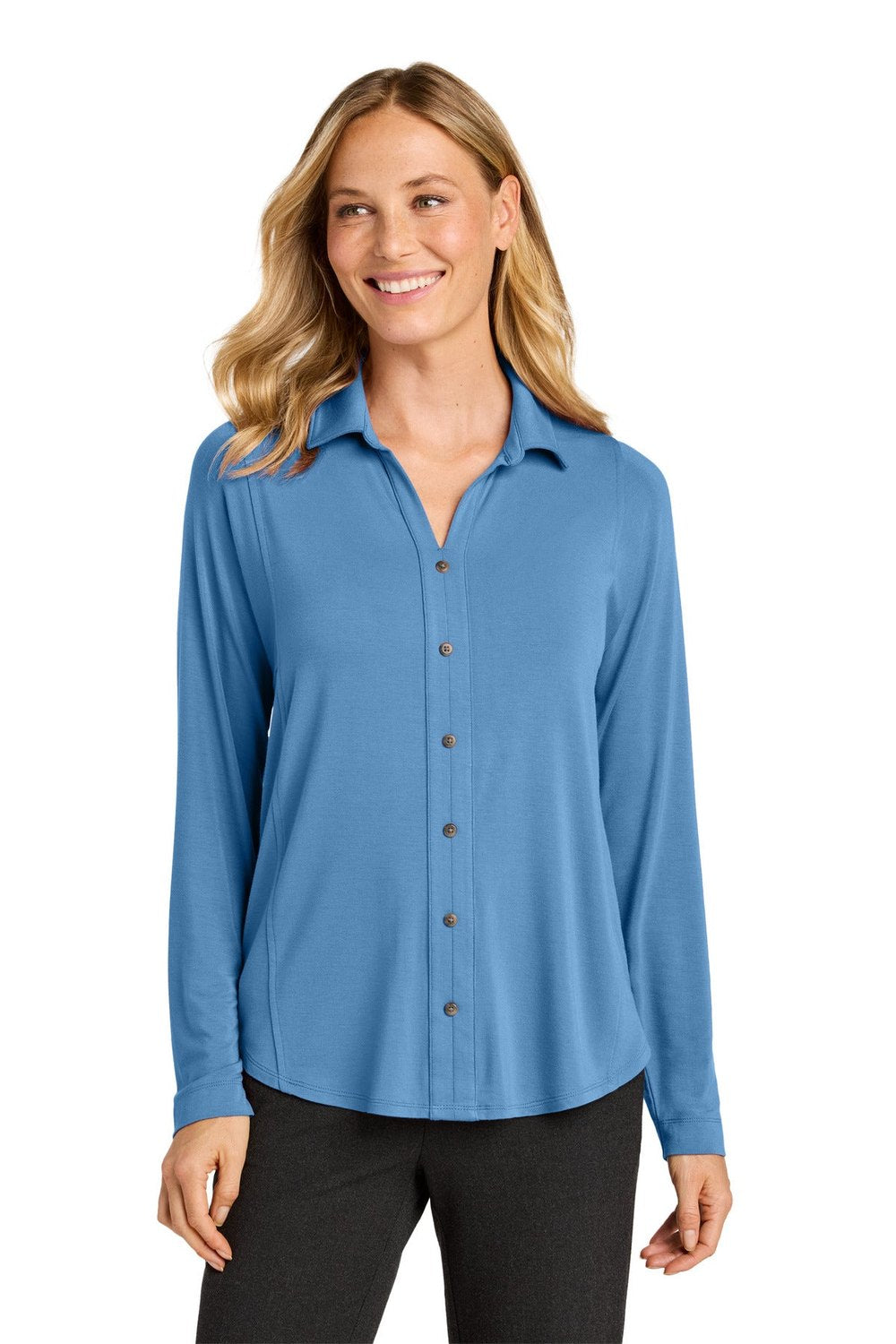 Port Authority Women's Luxe Knit Button Tunic LK5602 Womens Apparel Shirts & Tops