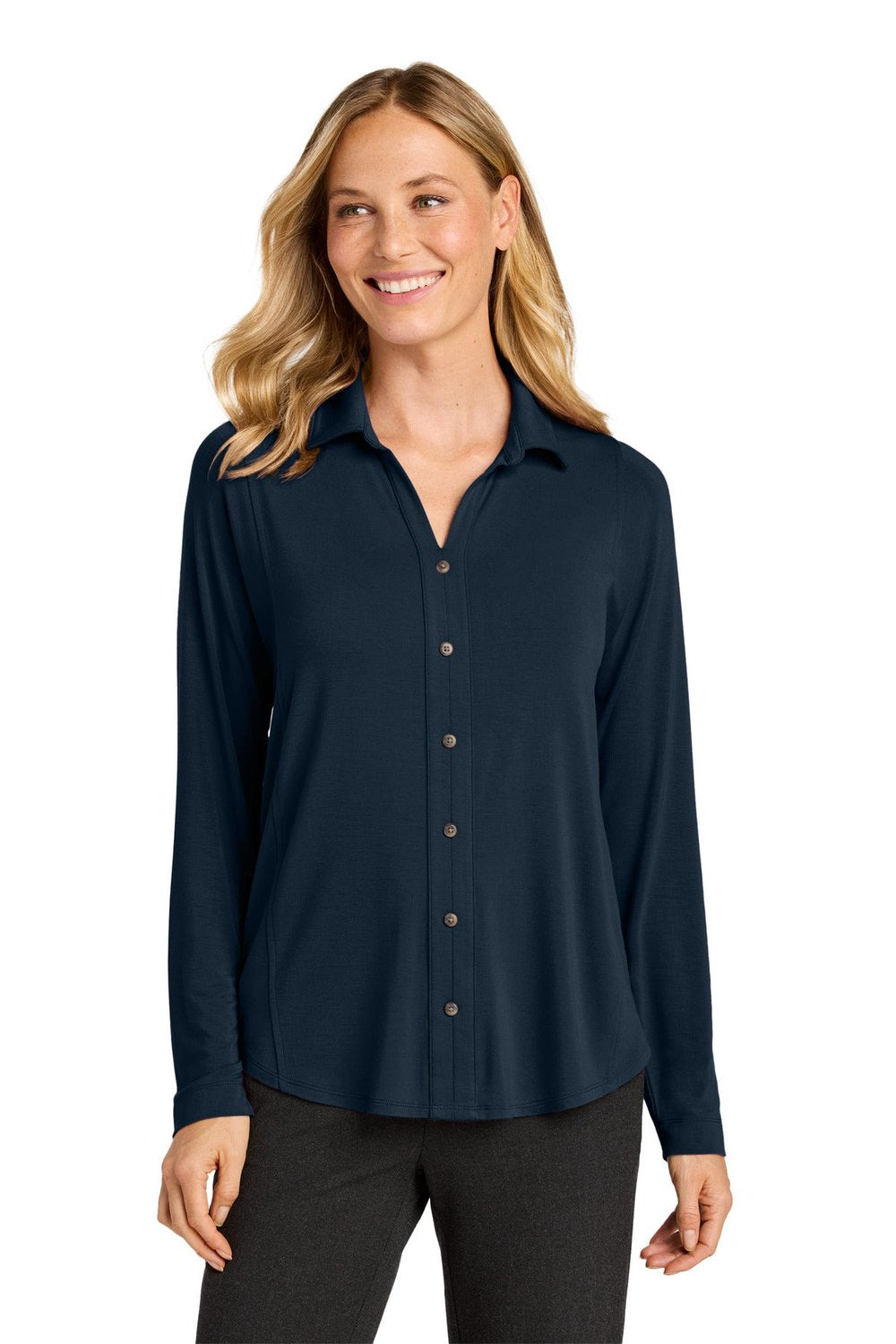 Port Authority Women's Luxe Knit Button Tunic LK5602 Womens Apparel Shirts & Tops