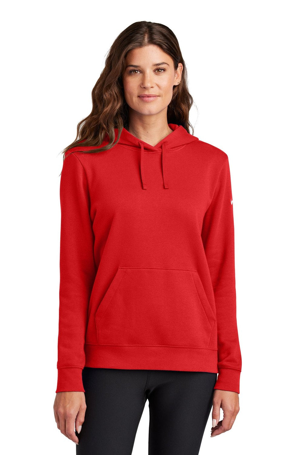 Nike Women's Club Fleece Sleeve Swoosh Pullover Hoodie NKFD9889 Corporate Apparel Shirts & Tops