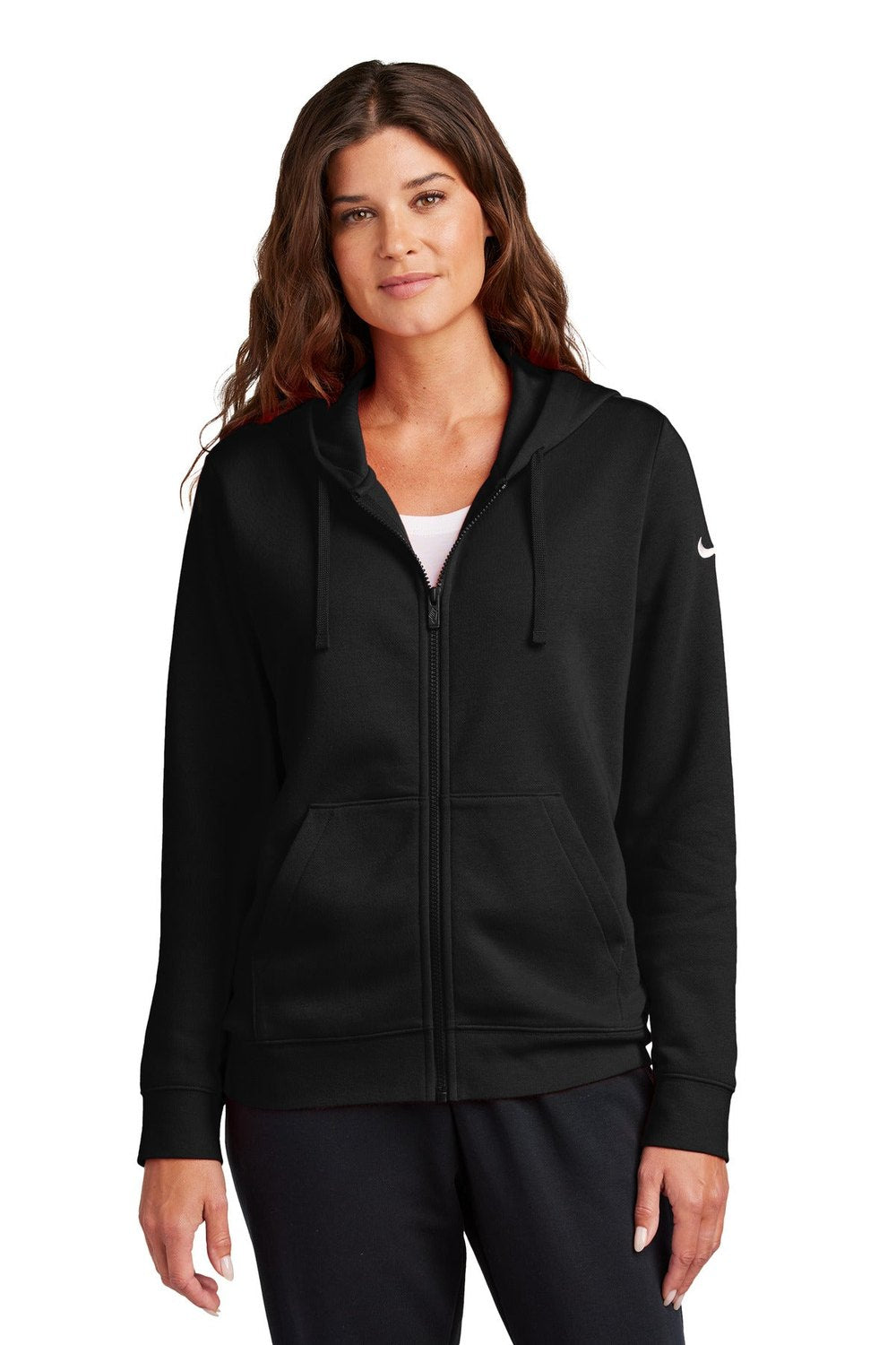 Nike Women's Club Fleece Sleeve Swoosh Full-Zip Hoodie NKFD9890 Corporate Apparel Shirts & Tops