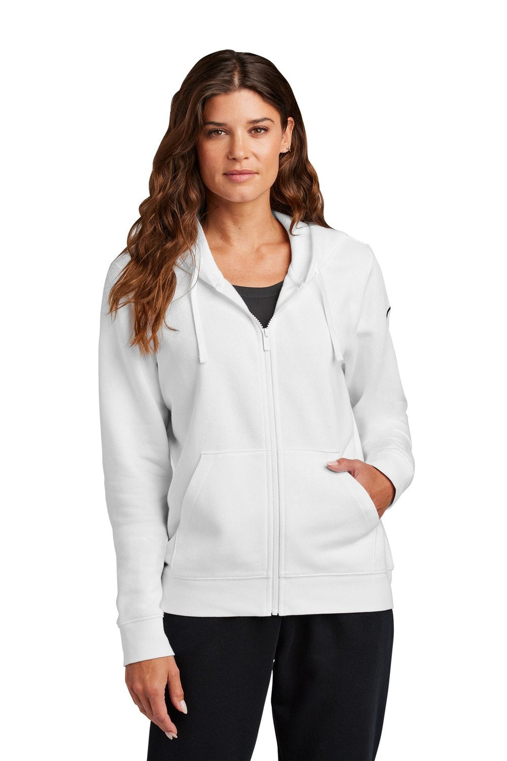 Nike Women's Club Fleece Sleeve Swoosh Full-Zip Hoodie NKFD9890 Corporate Apparel Shirts & Tops