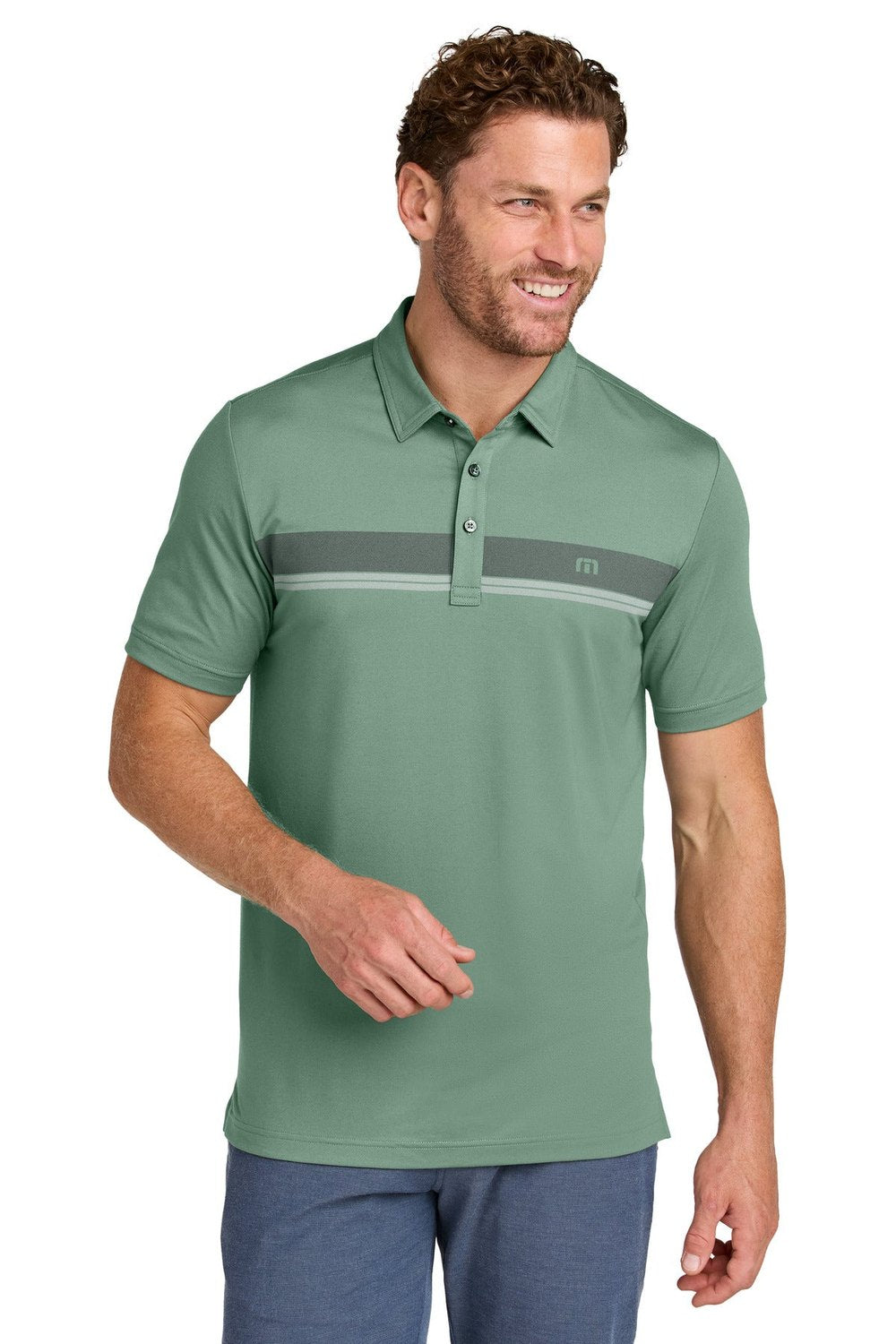 TravisMathew Men's Glenview Stripe Polo TMA41462 Corporate Apparel Shirts & Tops