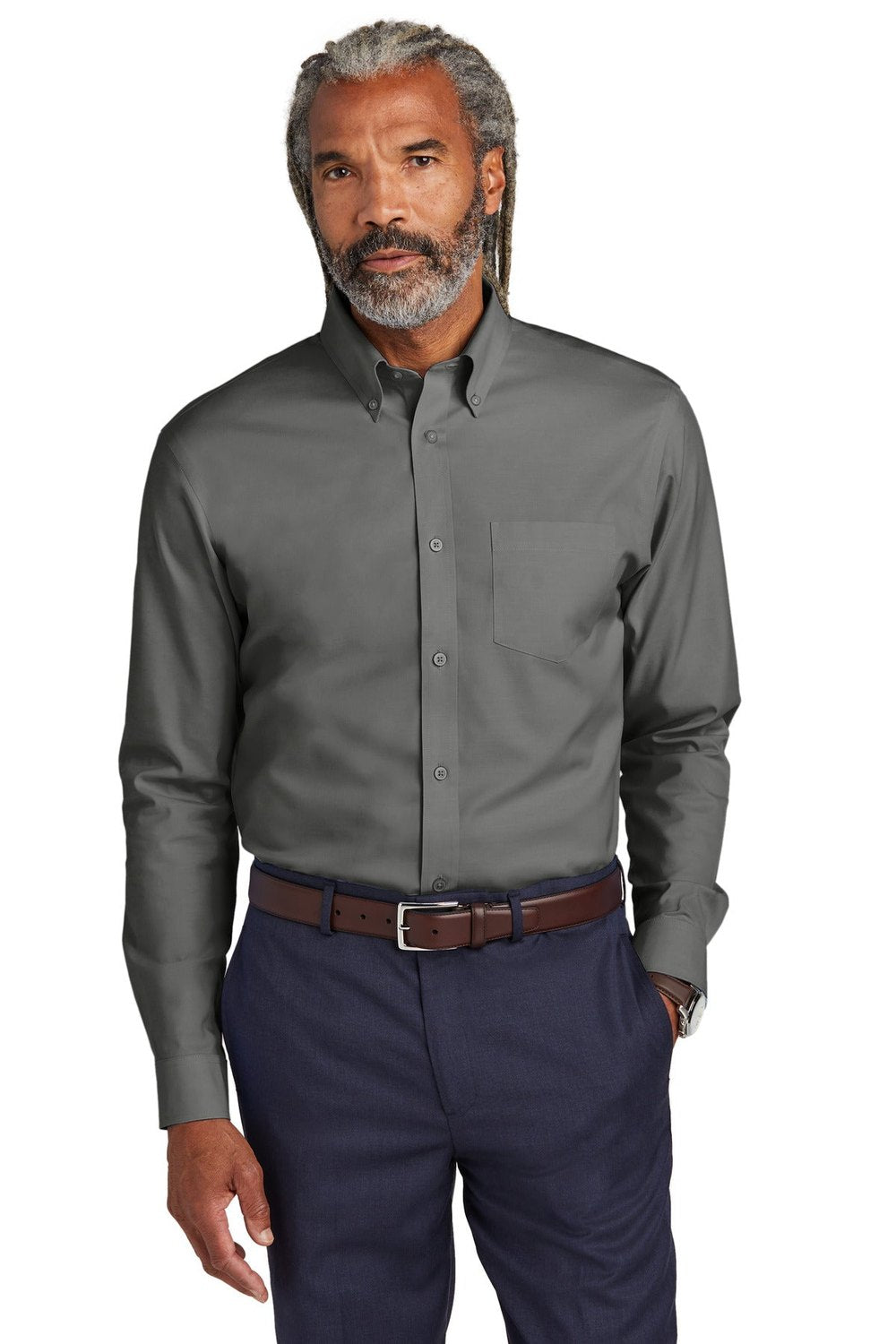 Brooks Brothers Men's Tall Wrinkle-Free Stretch Pinpoint Shirt TBB18000 Corporate Apparel Shirts & Tops