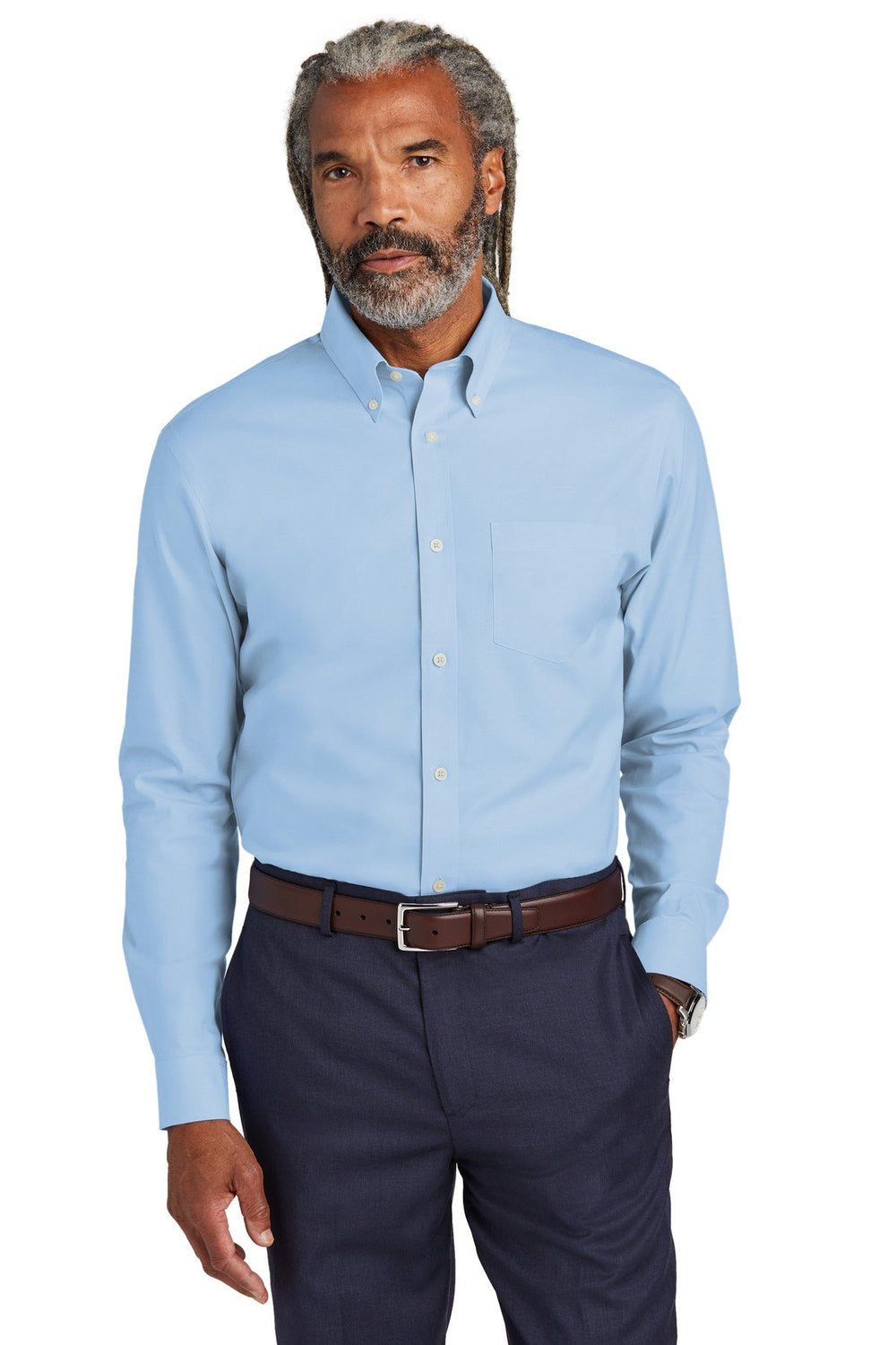 Brooks Brothers Men's Tall Wrinkle-Free Stretch Pinpoint Shirt TBB18000 Corporate Apparel Shirts & Tops
