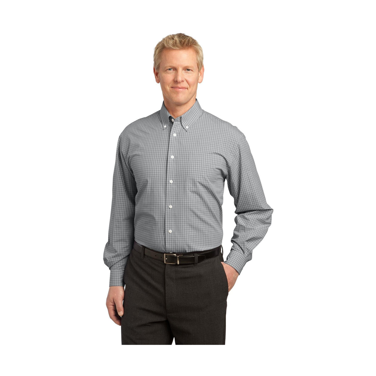 Port Authority Men's Plaid Pattern Easy Care Shirt