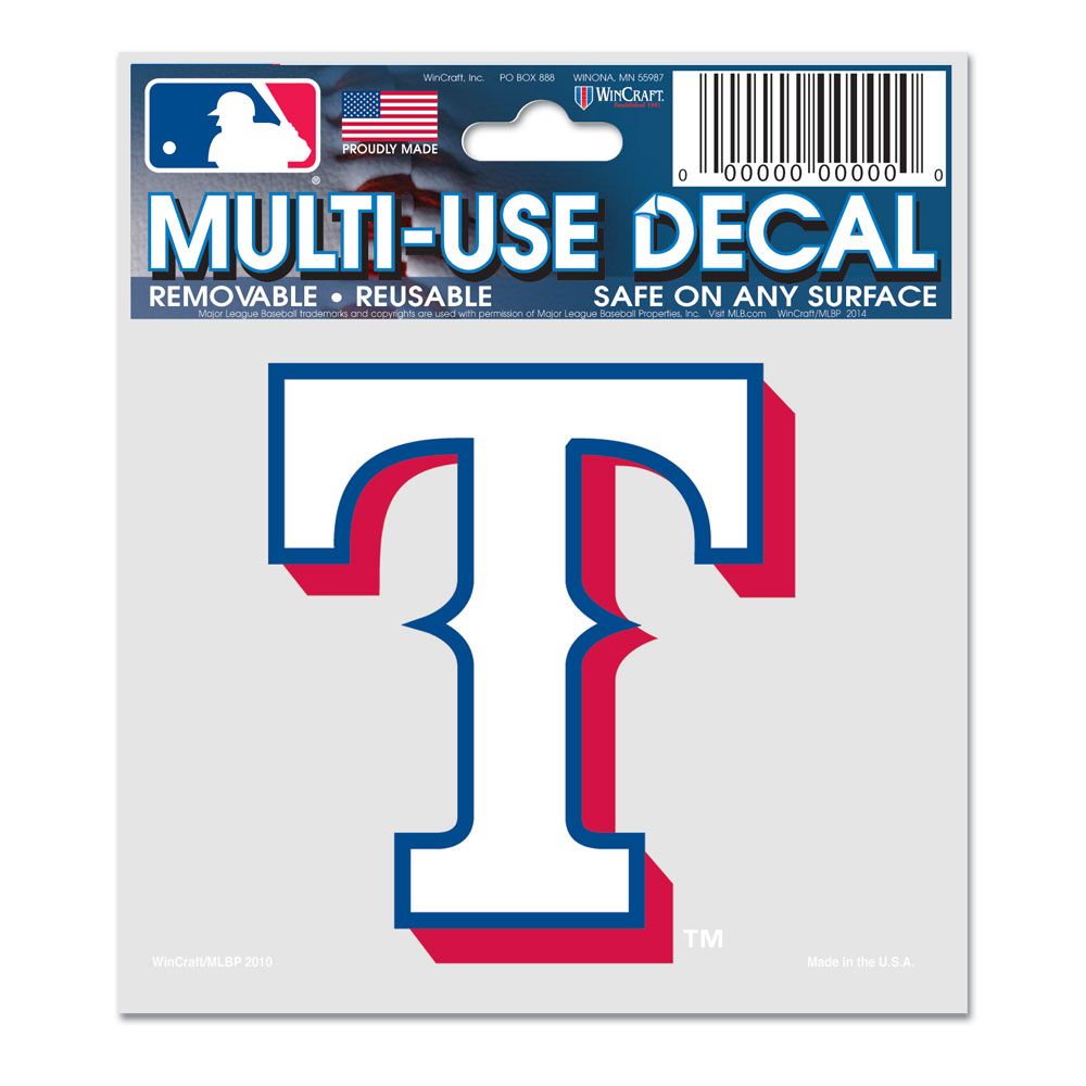 Wincraft Texas Rangers 3"x4" Multi Use Decal