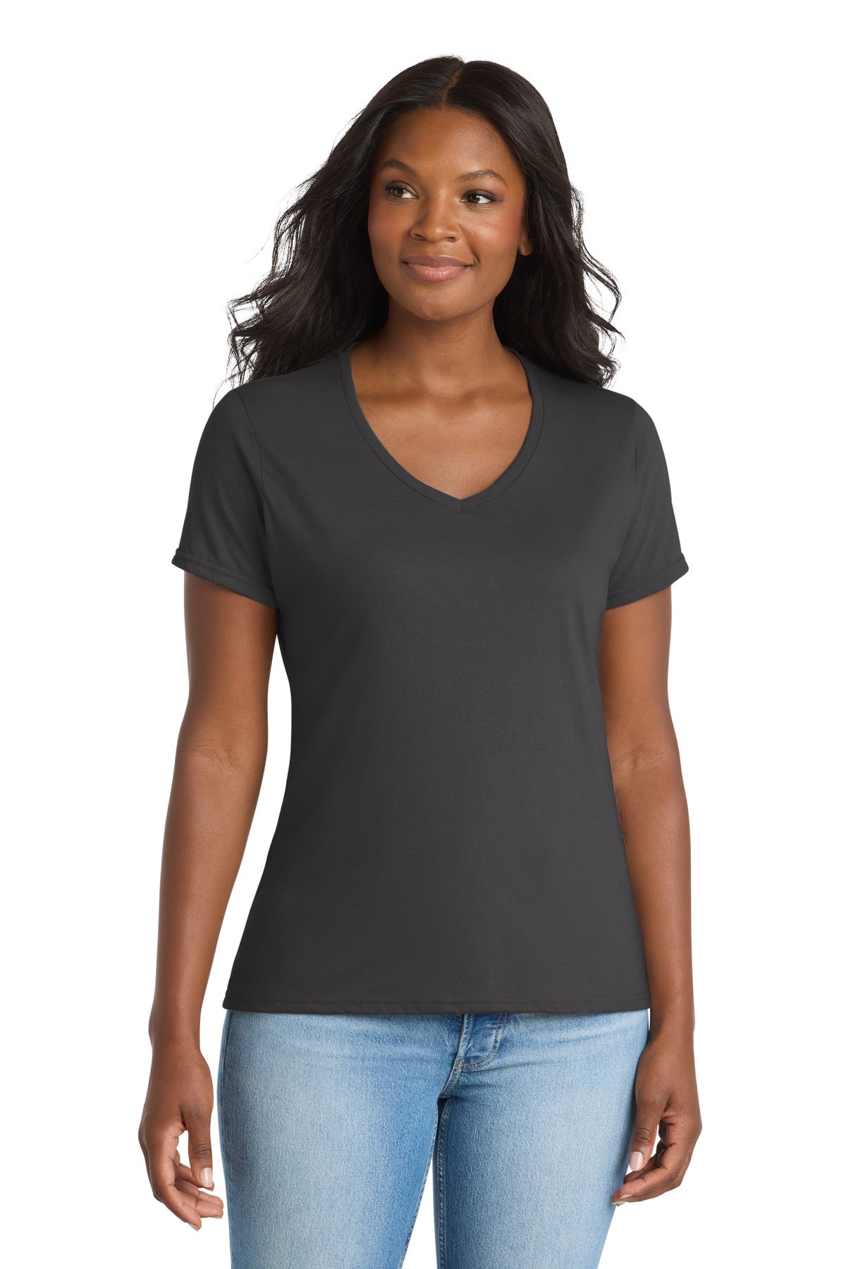 Port & Co Women's Performance Blend V-Neck Tee