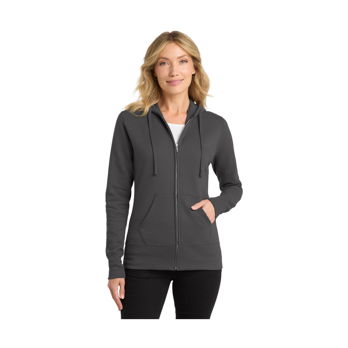 Port & Co Women's Core Fleece Full-Zip Hooded Sweatshirt