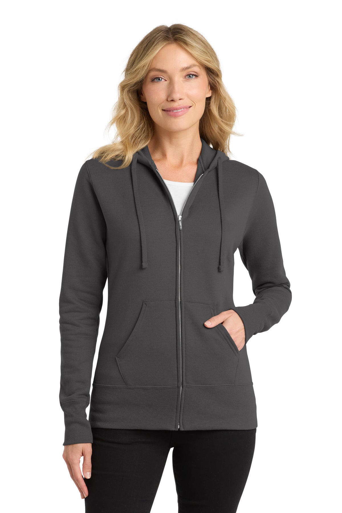 Port & Co Women's Core Fleece Full-Zip Hooded Sweatshirt
