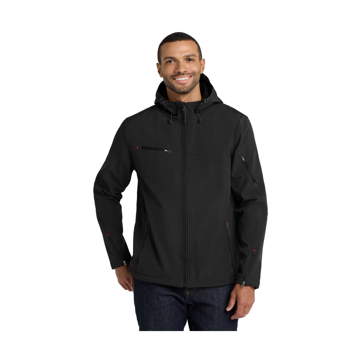 Port Authority Men's Textured Hooded Soft Shell Jacket