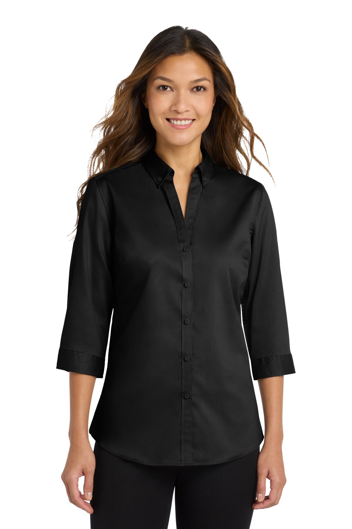 Port Authority Women's 3/4-Sleeve SuperPro Twill Shirt