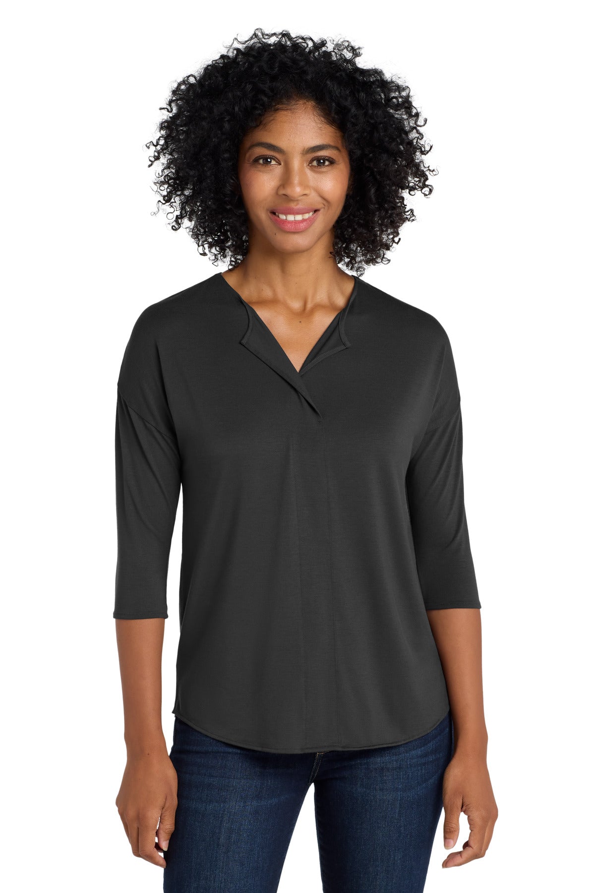 Port Authority Women's Concept 3/4-Sleeve Soft Split Neck Top