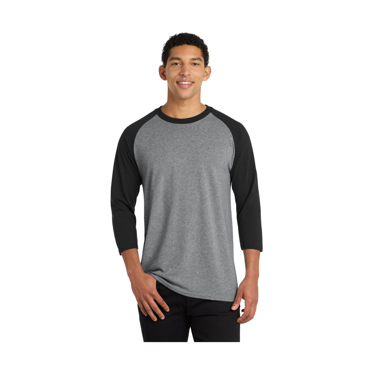Port & Co Men's Core Blend 3/4-Sleeve Raglan Tee