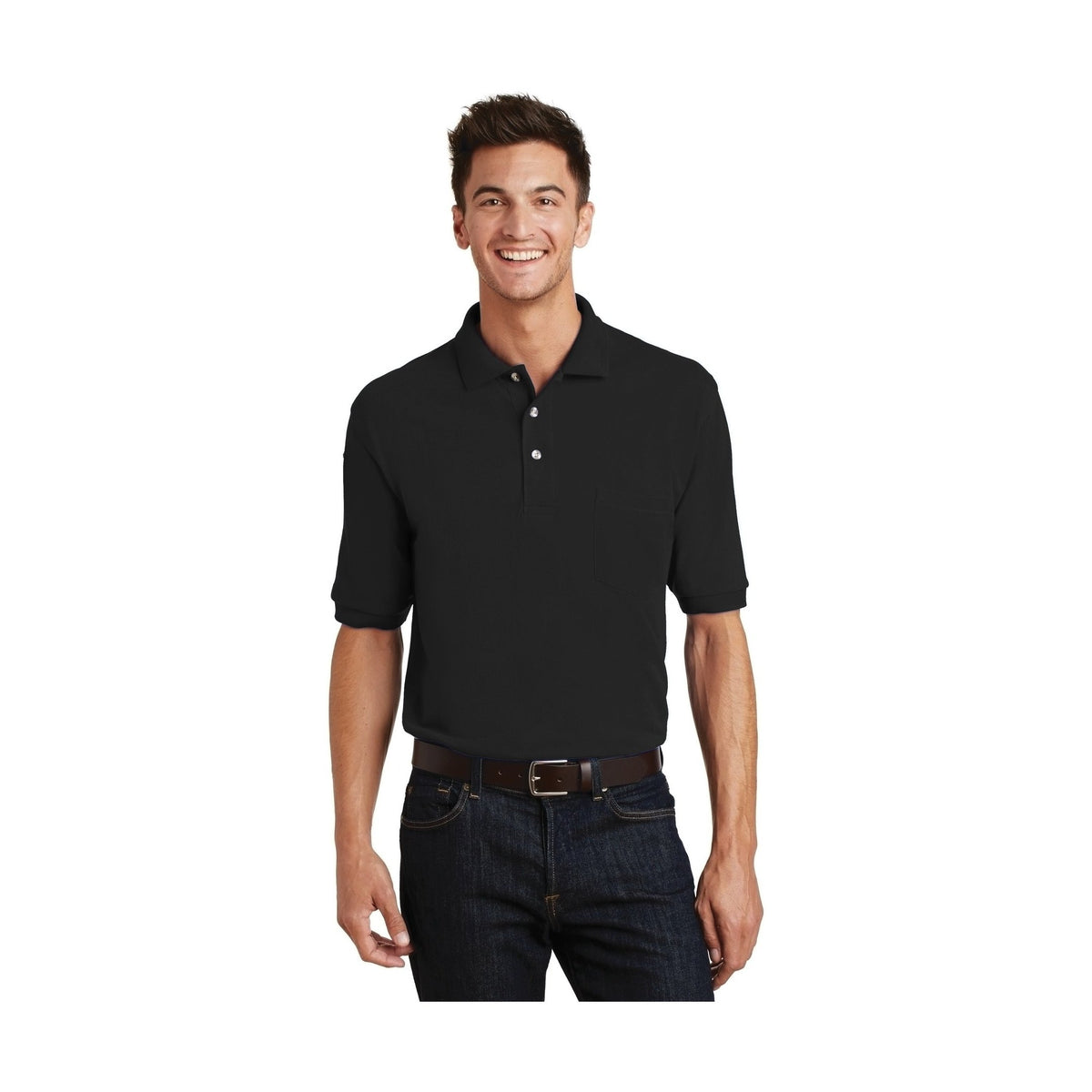 Port Authority Men's Heavyweight Cotton Pique Polo with Pocket