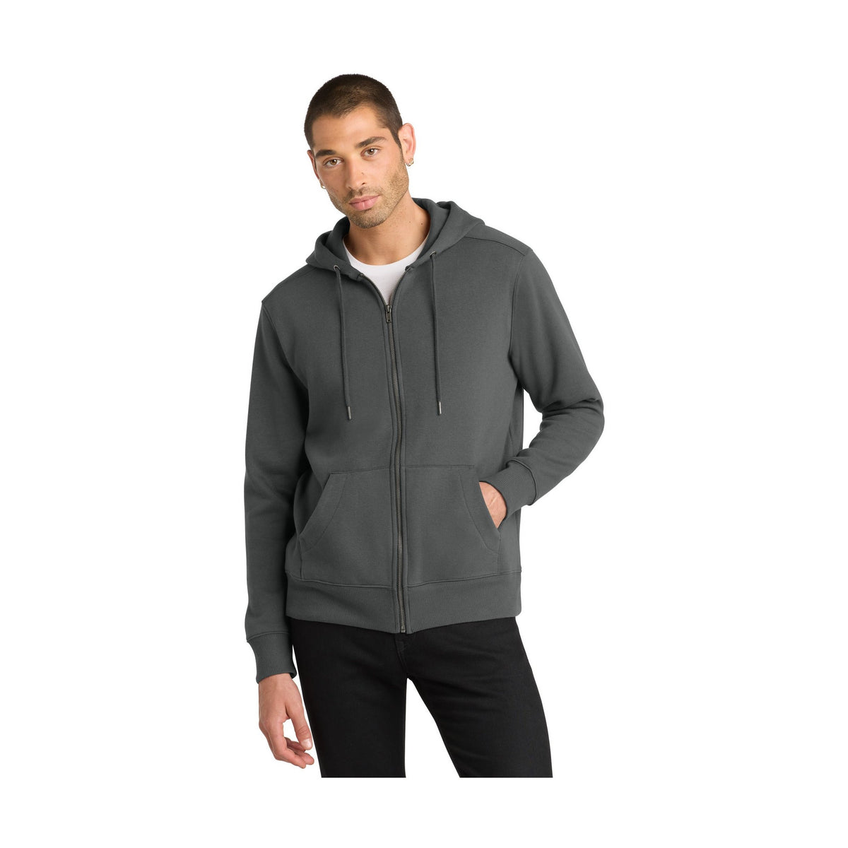 District Men's Perfect Weight Fleece Full-Zip Hoodie DT1103