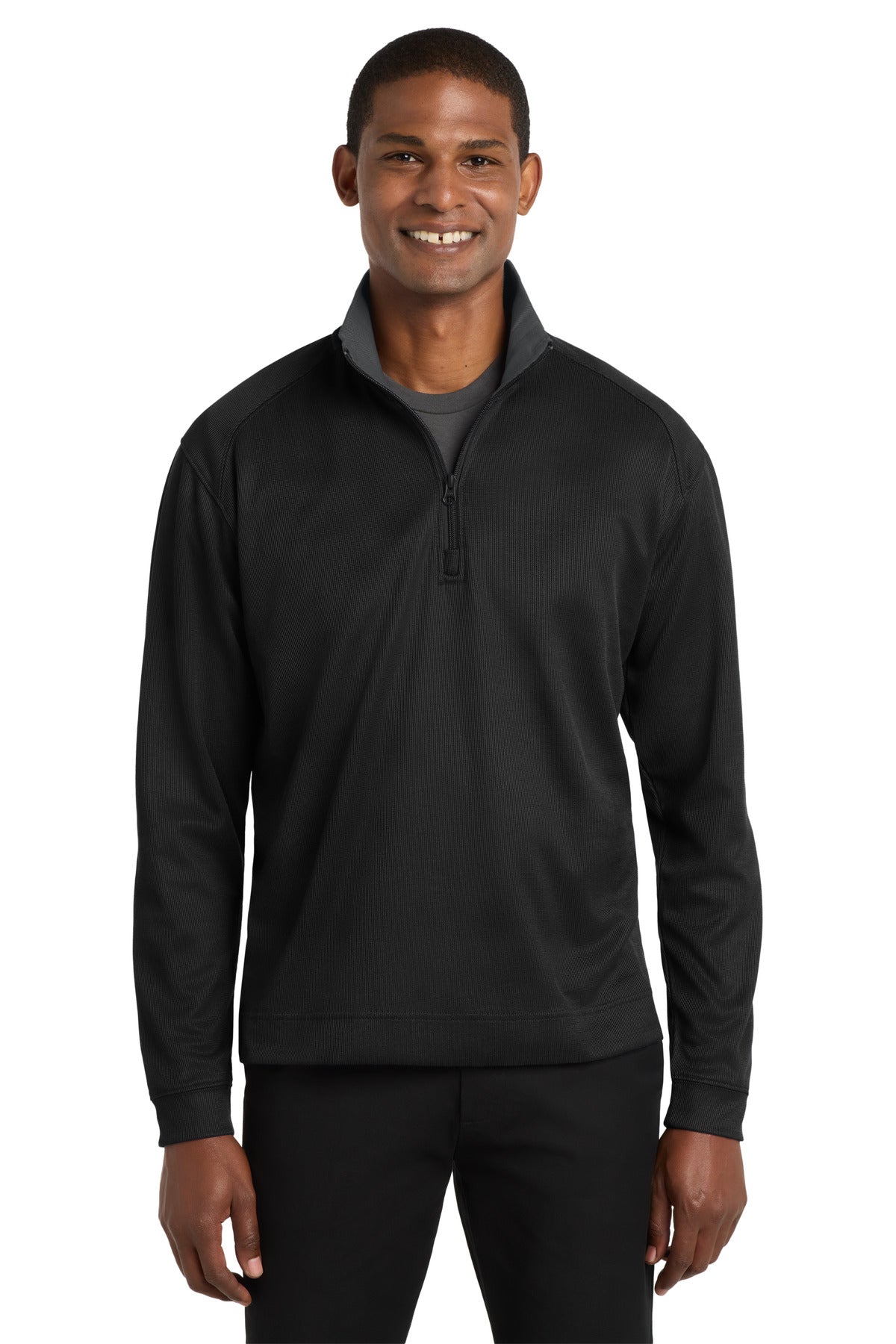 Port Authority Men's Vertical Texture 1/4-Zip Pullover