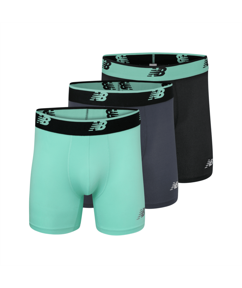 New Balance Men's Mesh 5 Inch Boxer Brief No Fly 3 Pack Mens Apparel Underwear