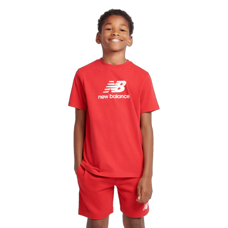 New Balance Youth Jersey Stacked Logo Tee Youth Apparel Shirts & Tops