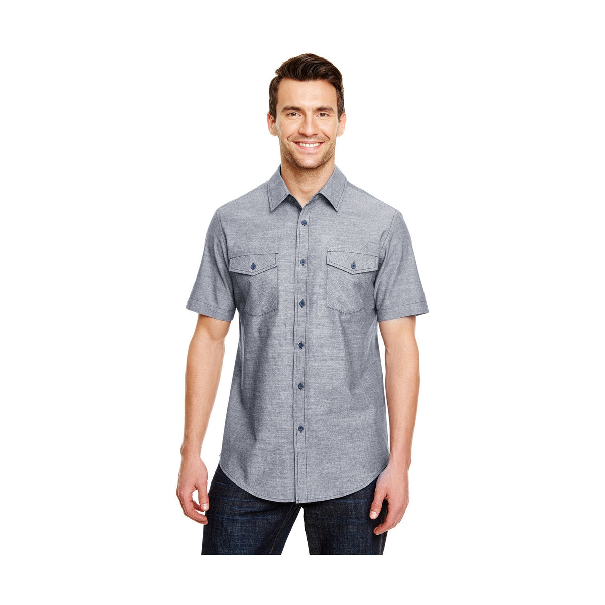 Burnside Men's Chambray Woven Shirt-1