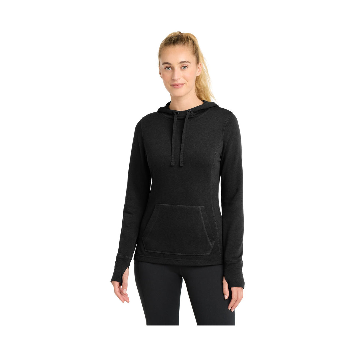 Sport-Tek Women's PosiCharge Tri-Blend Wicking Fleece Hooded Pullover