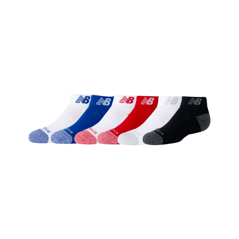 New Balance Youth Active Low Cut Socks 6 Pack Unisex Accessories Socks
