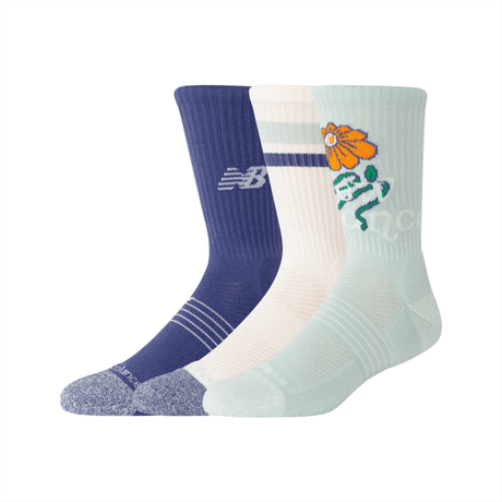 New Balance Active Graphic Crew Socks 3 Pack Unisex Accessories Socks