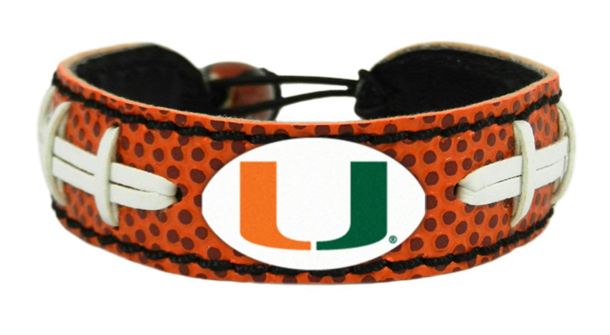 Gamewear Miami Hurricanes Classic Football Bracelet Fan Gear NCAA Miami Hurricanes