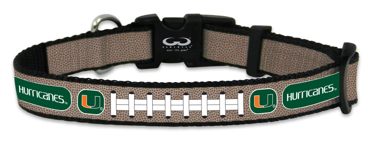 Gamewear Miami Hurricanes Reflective Football Pet Collar Size Small Fan Gear NCAA Miami Hurricanes