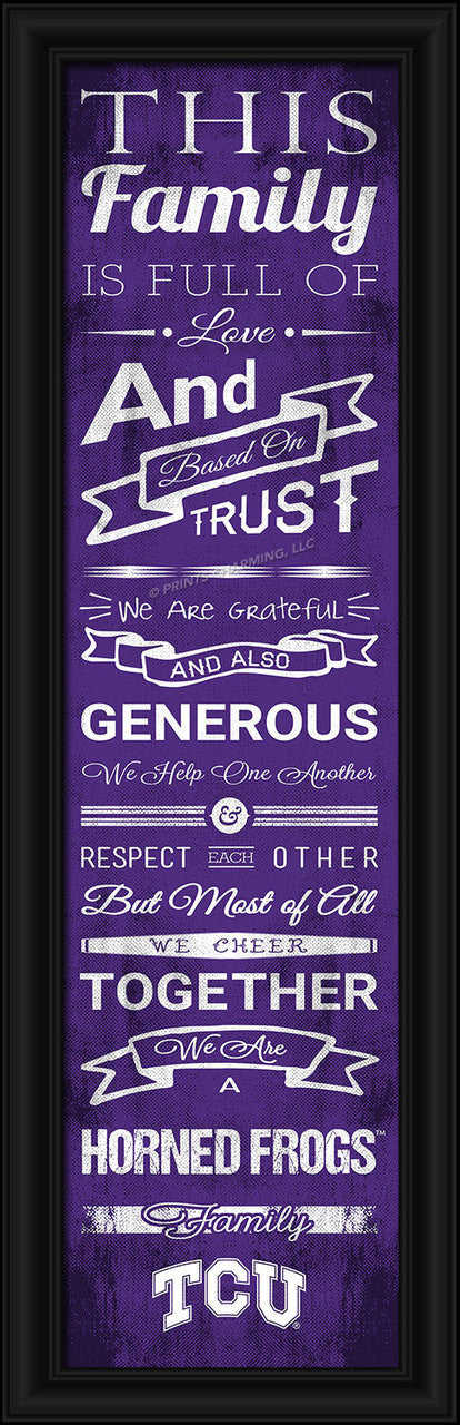 Prints Charming TCU Horned Frogs Family Cheer Print 8x24 Fan Gear NCAA TCU Horned Frogs