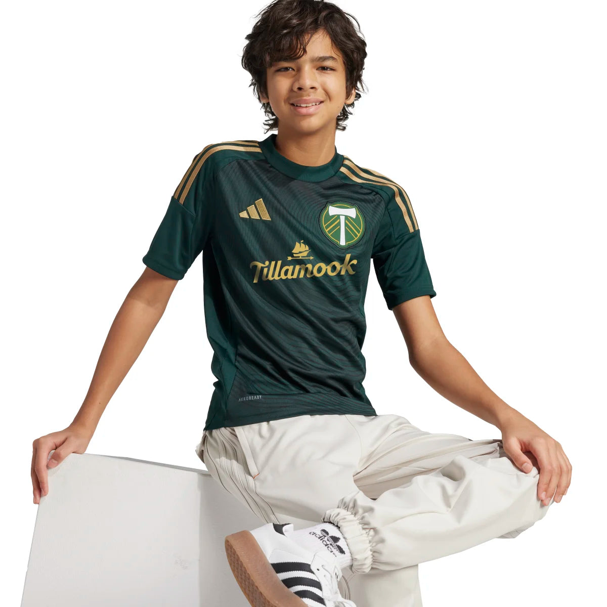 adidas Youth Portland Timbers 25/26 Home Jersey-6