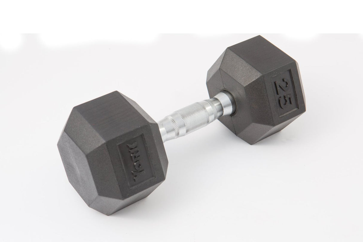 York Rubber Hex Dumbbell Exercise & Wellness Strength Dumbbells