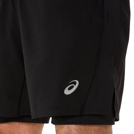 Asics Men's Silver 2-in-1 7 Inch Short Mens Apparel Shorts