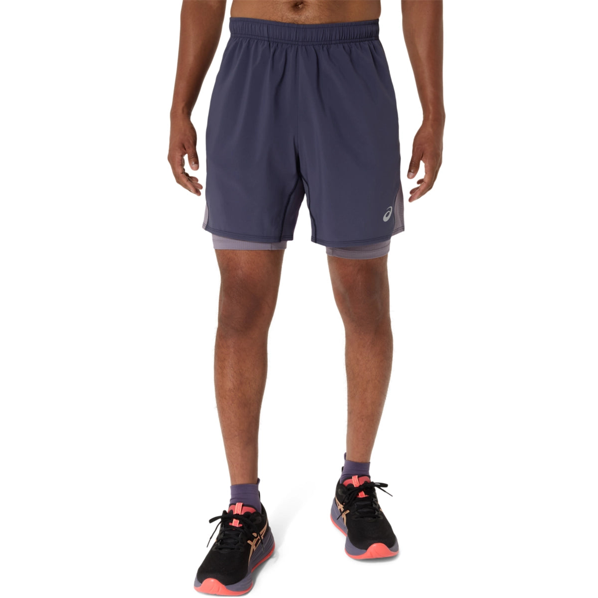 Asics Men's Silver 2-in-1 7 Inch Short Mens Apparel Shorts