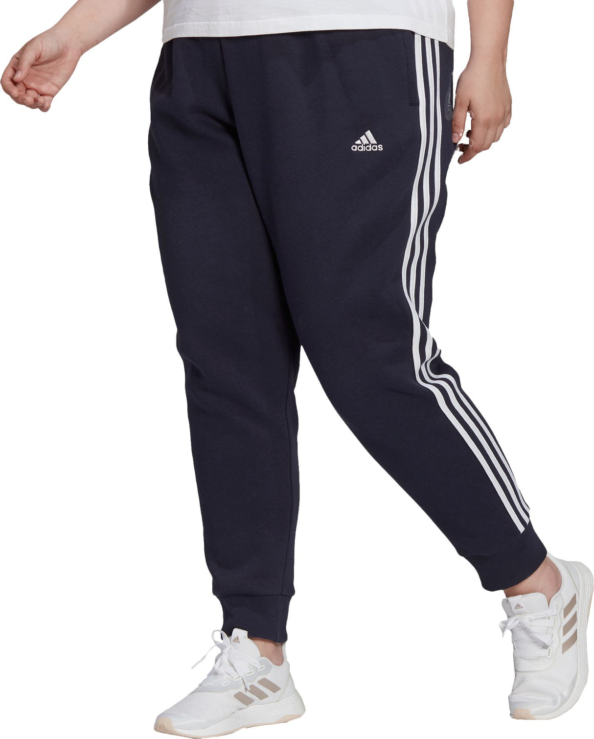 adidas Women's Essentials 3-Stripes Fleece Joggers (Plus Size)