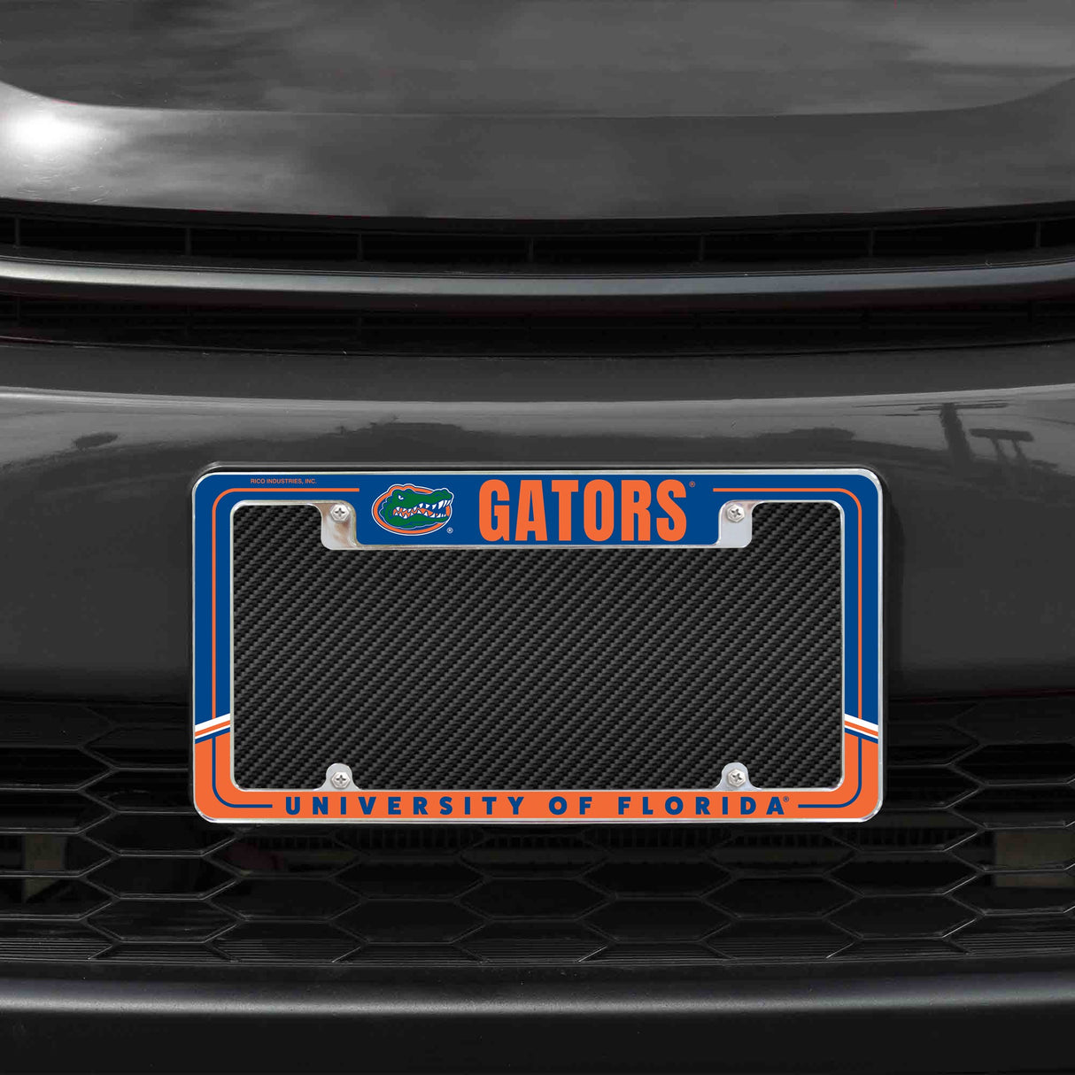 Rico Industries NCAA Florida Gators Two-Tone 12" x 6" Chrome License Plate Frame-1