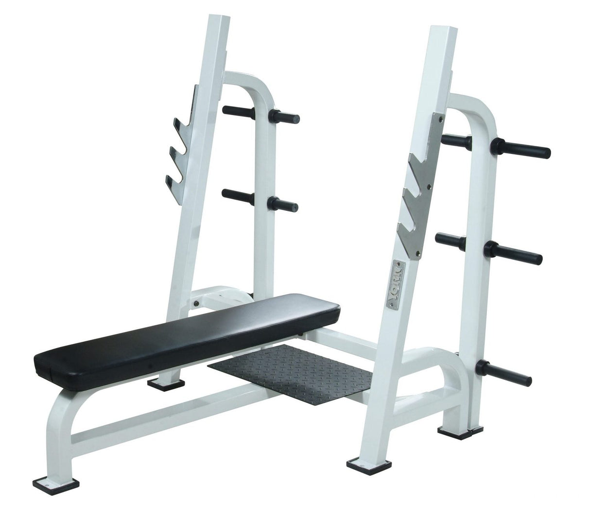 York STS Olympic Flat Bench w/ Gun Racks Exercise & Wellness Gym Equipment