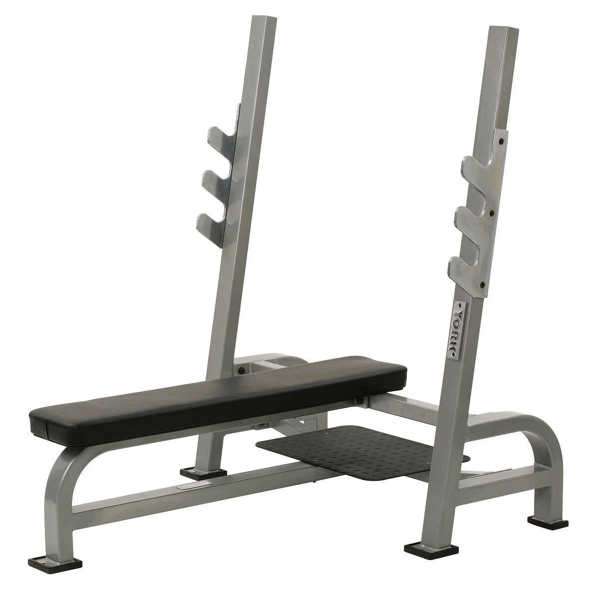 York STS Olympic Flat Bench w/ Gun Racks Exercise & Wellness Gym Equipment