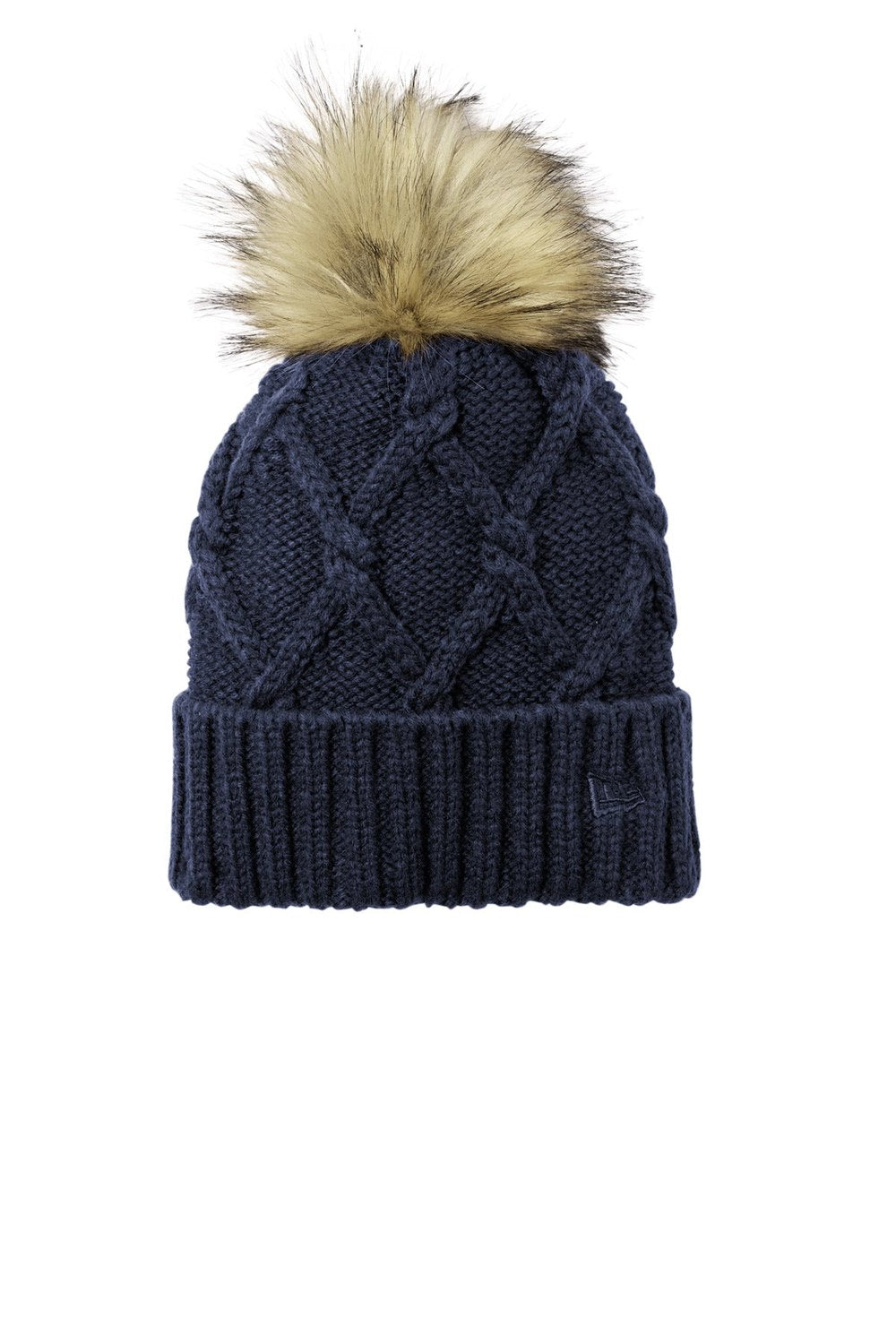 New Era Women's Faux Fur Pom Beanie NE911 Unisex Accessories Hats & Caps