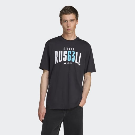 adidas Men's Mercedes - AMG Petronas Formula One Team George Russell T-Shirt Mens Apparel Shirts & Tops