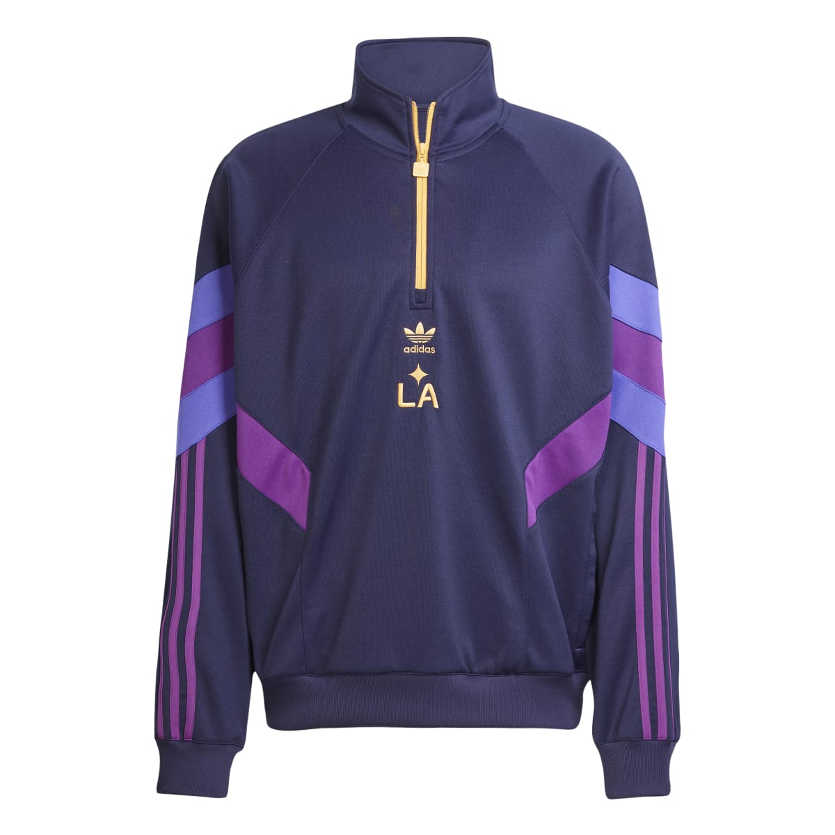 adidas Men's LA Galaxy Originals Half-Zip Crew Sweatshirt Mens Apparel Sweatshirts & Fleece