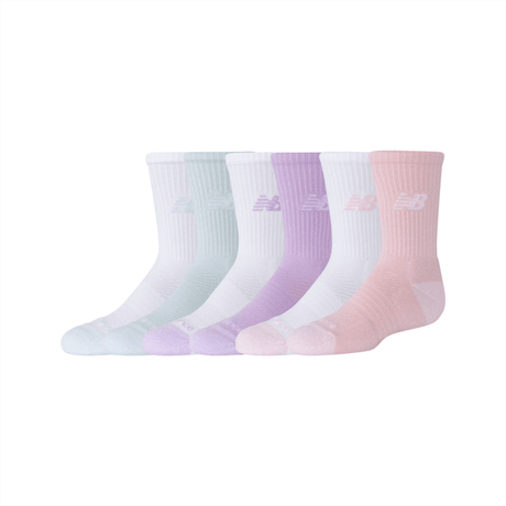 New Balance Youth Active Crew Socks 6 Pack Unisex Accessories Socks